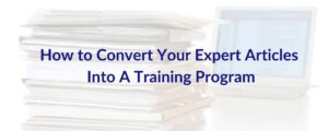Articles to Training program